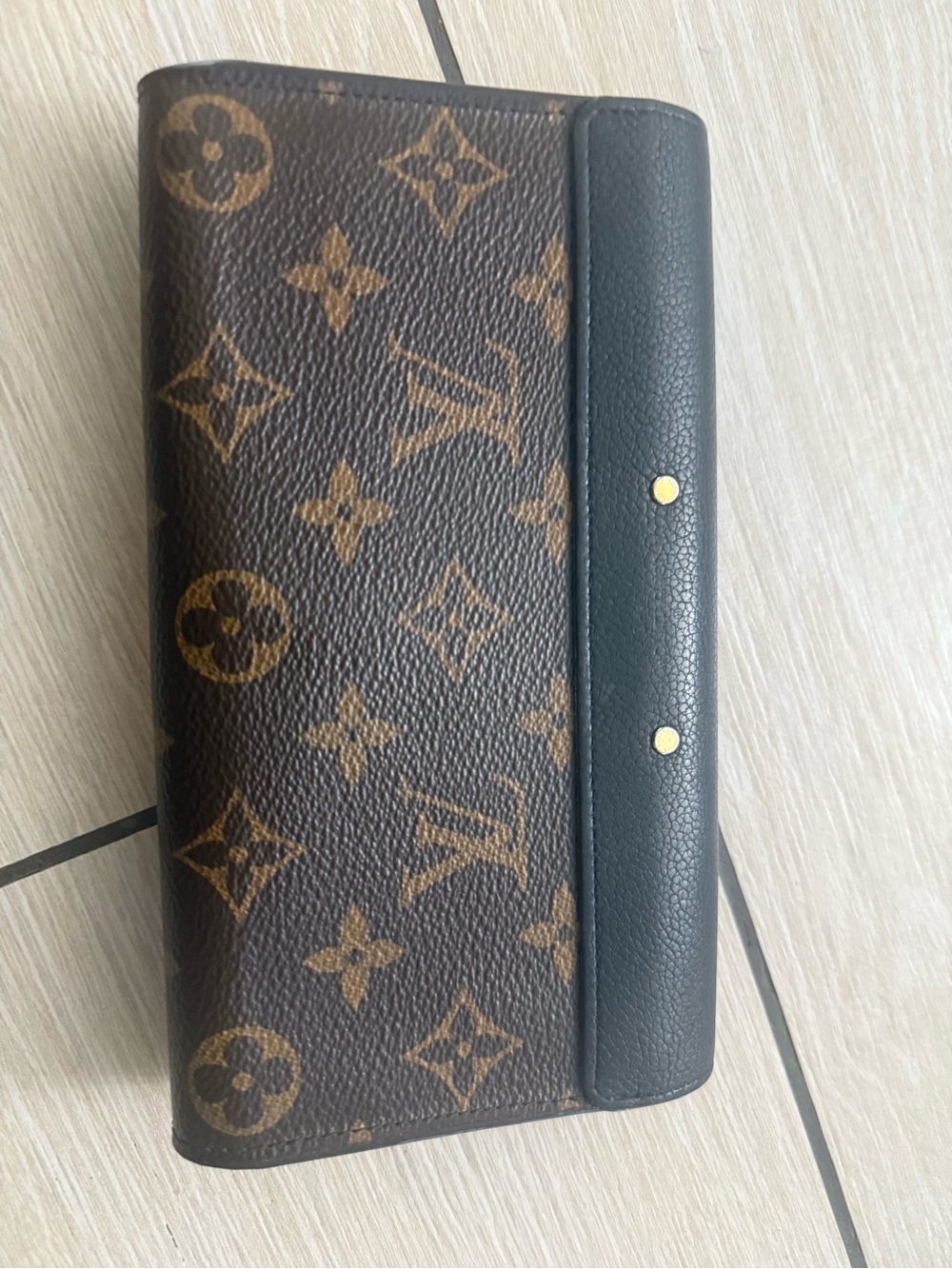 PRELOVED excellent condition Louis Vuitton Monogram Black & Brown Leather Wallet - Picture 2 of 11